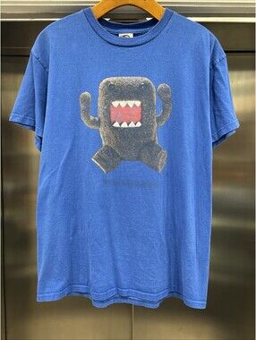 Vintage Y2K DOMO Big Print Face T-Shirt Rare HTF VTG Anime Blue Men’s L